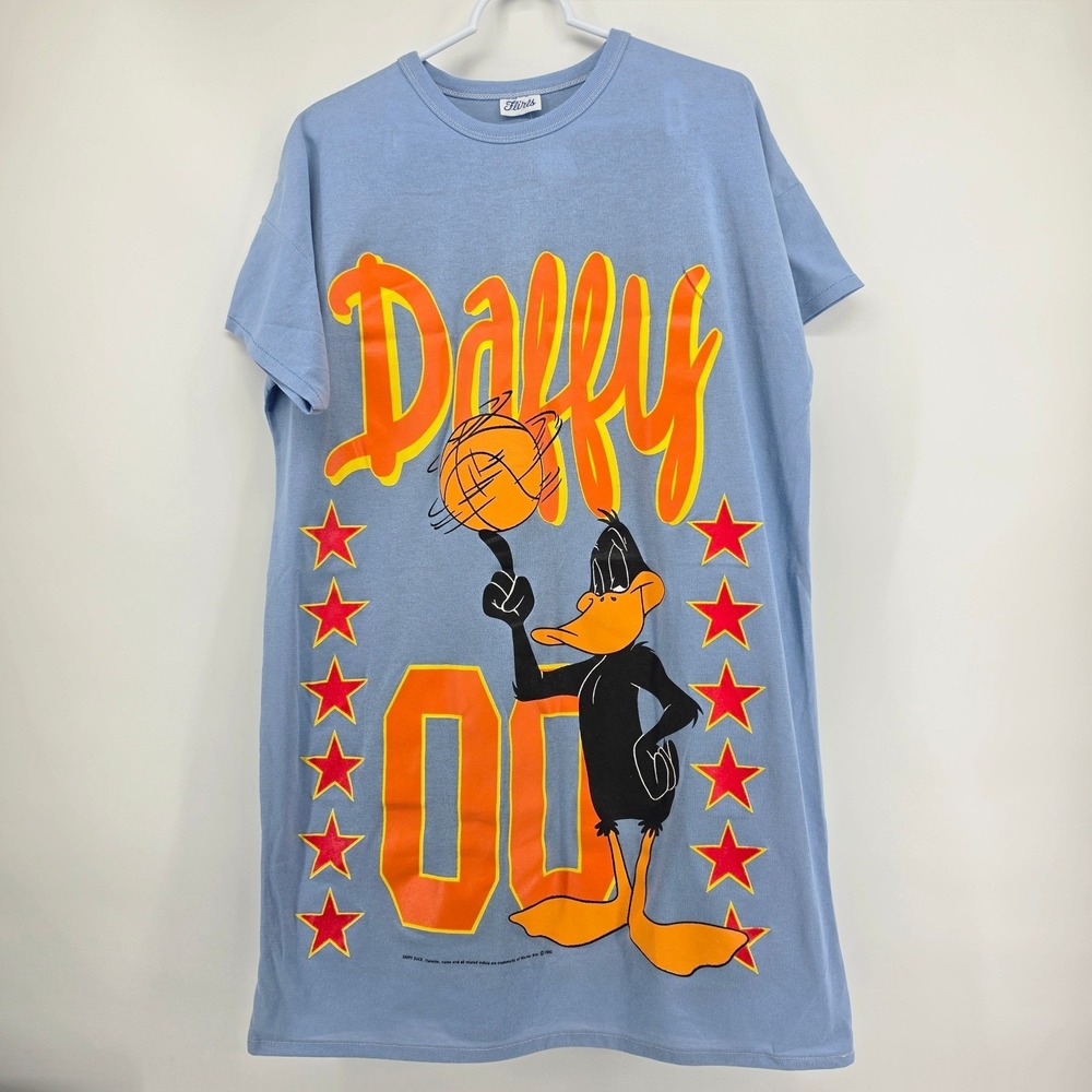 Vintage 1992 Warner Bros Daffy Duck Flirts Nightshirt NWT Single Stitch Blue OS
